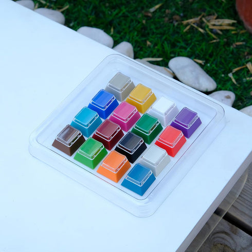 PC+PBT Keycaps 16pcs Cherry Profile Custom Keycaps Mixed Colors R4 Rainbow Keycap Fit for Cherry Mx Gateron Switches Mechanical Keyboard...