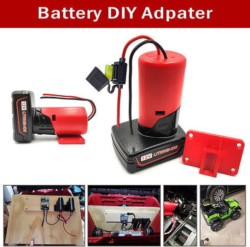M12 Battery Adapter with Fuse,Battery Adapter for Milwaukee 12V,Power Wheel Adapter for Milwaukee M12 Dock Power Connector 12 Gauge Robotic,Not In...