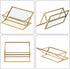 Hipiwe Glass Business Card Holder for Desk, Golden Metal Frame Business Card Display Stand for Office Reception Exhibition Meeting Desktop Organiz...