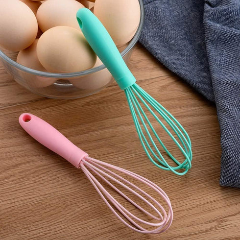 Navy Blue Silicone Whisk, Colorful Mini Silicone Whisks Multifunctional Manual Egg Beater Mixer Bake Tool for Blending Whisking Stirring Cooking K...