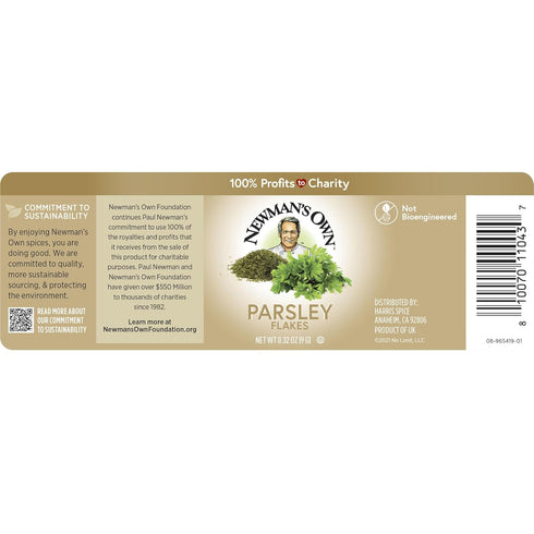 Newman's Own Parsley Flake; Garnish for soups, salads, and pasta dishes, Non-GMO, Kosher, 0.32 Oz. Bottle...