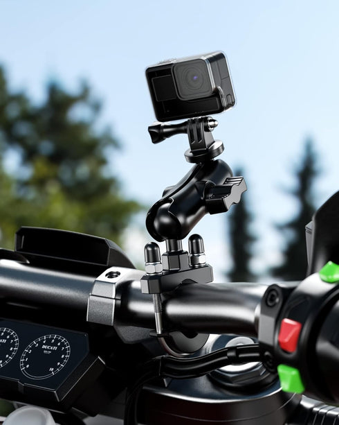 BRCOVAN Handlebar U-Bolt Mount Base with 1'' TPU Ball for Rails 0.5'' to 1.25'' in Diameter, Compatible with RAM Mounts B Size 1 inch Ball Double ...