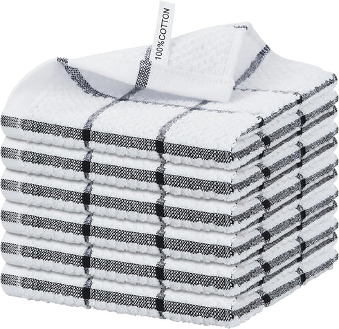 Nialnant 6 Pack Kitchen Dish Cloths, 100% Cotton Dish Towels for Kitchen, Quick Drying Dish Rags for Washing Dishes, Absorbent Cleaning Rags-12x12...