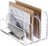 SANRUI Acrylic File Mail Desktop Organizer Sorters,3 Compartments Laddered Clear Desk Letter Organizer Office Document Sorter,Multifunction Envelo...