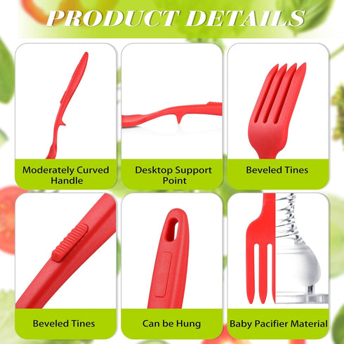 2 Pcs Silicone Flexible Fork 11.6 Inch Silicone Fork Heat Resistant Cooking Fork Large Fork Kitchen Non Stick Fork Ultimate Fork for Mix Ingredien...