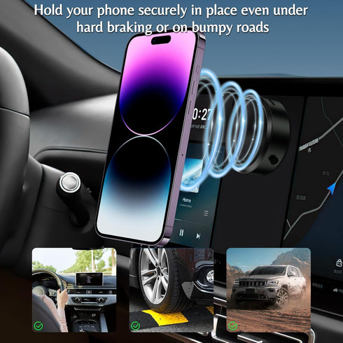 Magnetic Car Suction Cup Holder Mount,360°Rotation Magnetic Car Cell Phone Holder,Suction Cup Car Phone Mount,Universal Adjustable Windshield Dash...