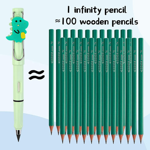 10PCS Infinity Pencils, Everlasting Inkless Pencil with Eraser, Cute Forever Pencil with 10PCS Replacement Nibs,Unlimited Writing Eternal Pencils ...