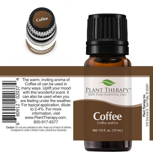 Plant Therapy Coffee Essential Oil 100% Pure, Undiluted, Natural Aromatherapy, Therapeutic Grade 10 mL (1/3 oz)...