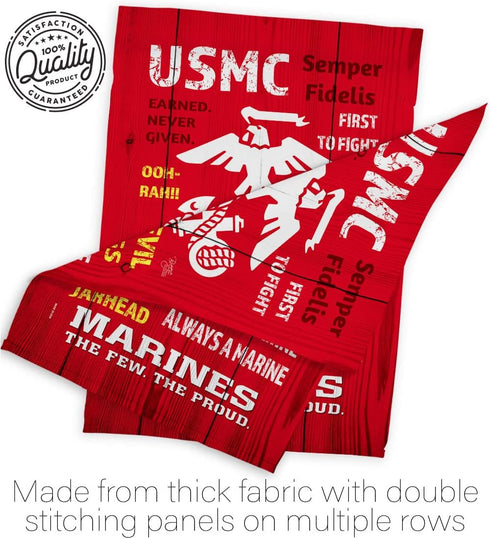 Breeze Decor USMC Armed Forces Marine Corps Semper Fi United State American Military Veteran Retire Official House Decoration Banner Small Yard Gi...