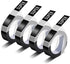4 Pack Compatible for Dymo 3D Plastic Embossing Labels 1741670 White on Black 520109 Embossing Tape for Dymo 3D Embossing Label Maker 9mm 3/8'' x ...