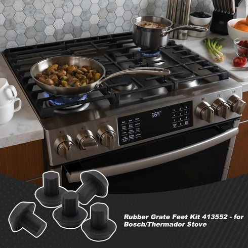 Rubber Grate Feet Kit for Bosch/Thermador 413552 - Stove Range Grates-16 Pack - New
