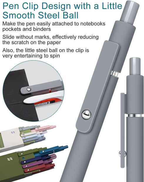 Black Gel Ink Pens Fine Point Smooth Writing Quick Dry Pen Set for Journaling Note Taking, 0.5mm Retractable Japanese Pen Office School Supplies G...