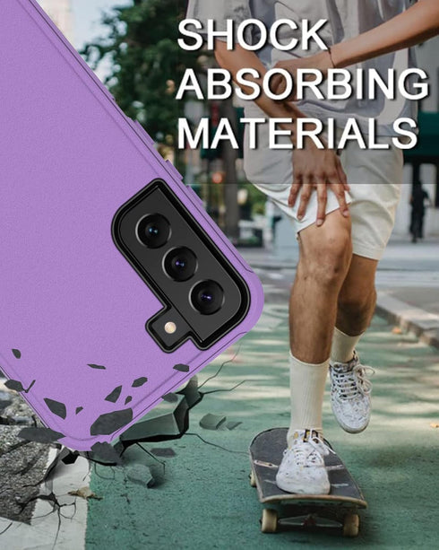 for Samsung Galaxy S21 Plus 5G Phone Case, with Screen Protector, Dust-Proof Port Cover, Full-Body Non-Slip Silicone Rubber Covered, Military Grad...
