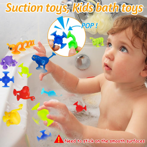 32 PCS Suction Cup Toys Kids Bath Toy Party Favor Goody Prize Stuffer Gift for 2 3 4 5 6 Year Old Boy Girl Toddler Travel Toy Educational Sensory ...