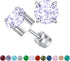 Titanium Flat Back Surgical Stainless Steel Stud Earrings for Women Men,Birthstone Stud Earrings Hypoallergenic Double Side 5A Cubic Zirconia Stud...