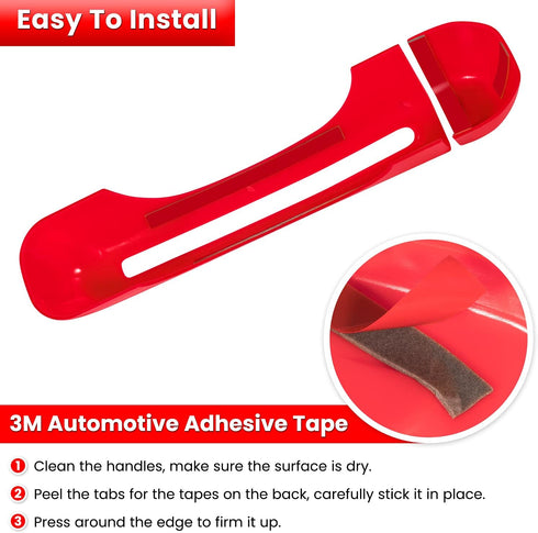 E-cowlboy Door Handle Inserts Cover Trim+Tailgate Handle Cover for 2018-2024 Jeep Wrangler JL JLU Sports Sahara Freedom Rubicon Unlimited Gladiato...