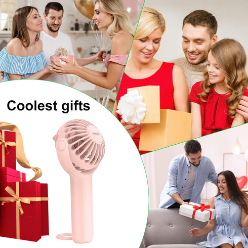 Portable Handheld Fan,2 IN 1 Mini Personal Fan, Small Desk Fan with Keychain Stand, Powerful Cooling Fan, Quiet Hand Fan, Beach Travel Fan, USB Re...