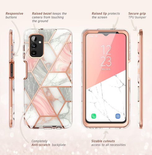 i-Blason Cosmo Protective Case for 6.5-Inch Samsung Galaxy A13 4G/5G (2022), Marble Pink...