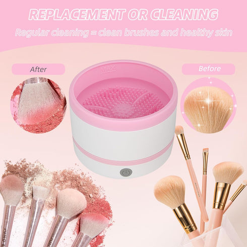 Electric Makeup Brush Cleaner Machine, Highly Effective Upgraded USB Makeup Brush Cleaning Tool for Beauty Makeup Brush Sets of Various Sizes, Eye...