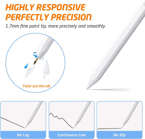 WixGear Stylus Pen for iPad with Palm Rejection, Active iPad Pencil for Precise Writing/Drawing, Compatible Apple (2018-2020) iPad Pro iPad 6th/7t...