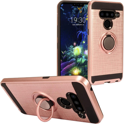 Z-GEN - Compatible with LG V50 ThinQ - Hybrid Phone Case w/Ring Stand - RS2 Rosegold...