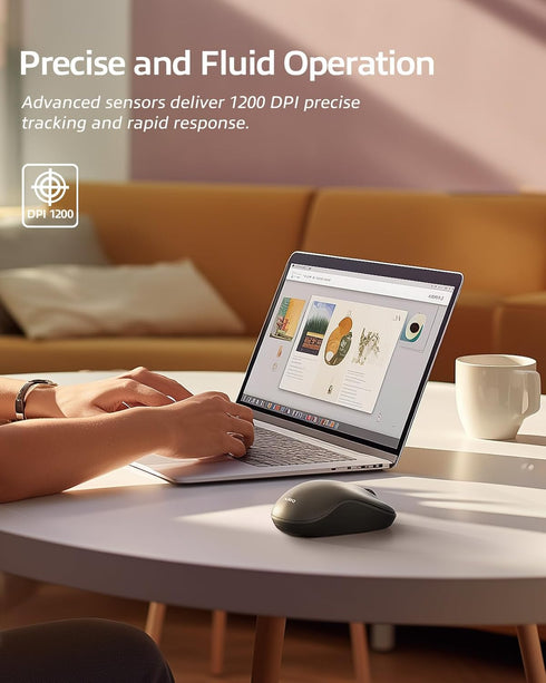 Nulea Wireless Bluetooth Mouse, Dual-Mode Connectivity (Bluetooth 5.0 & 2.4G USB) Computer Mouse, Sleek, Portable, Compact Design in 10 Colors, Pe...