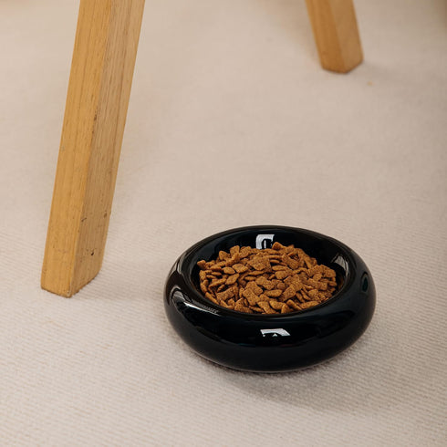 6.1 Inch Cat Bowls, 7 oz Ceramic Cat Food Bowl, Whisker Fatigue Relief Cat Bowl, Anti-Vomiting, Protect Spine, Perfect for Indoor Cats(Black)...