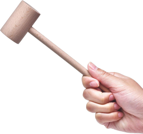 6 Pcs Wooden Crab Lobster Mallets Seafood Hammers, Solid Natural Beechwood...