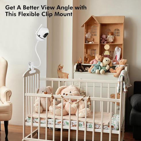 Flexible Baby Monitor Clip Mount for HelloBaby HB6550/HB65/HB40/HB6339/HB66/HB6550Pro, ANMEATE SM935E, Baby Camera Mount Holder Stand with 15.7 in...