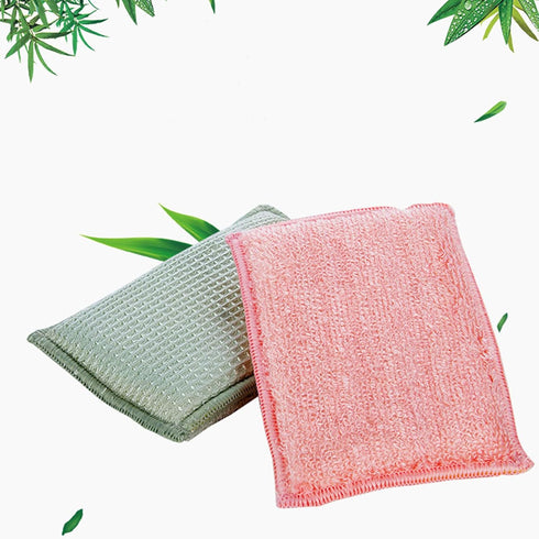 KMAKII Bamboo Kitchen Sponges Dish sponge Super Absorbent Natural Dish Sponges, Red, Pack of 6...