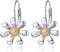 Daisy Earrings 925 Sterling Silver Leverback Drop Dangle Earrings for Women 18K White Gold Plated CZ Trendy Daisy Flower Earrings Jewelry for Sens...