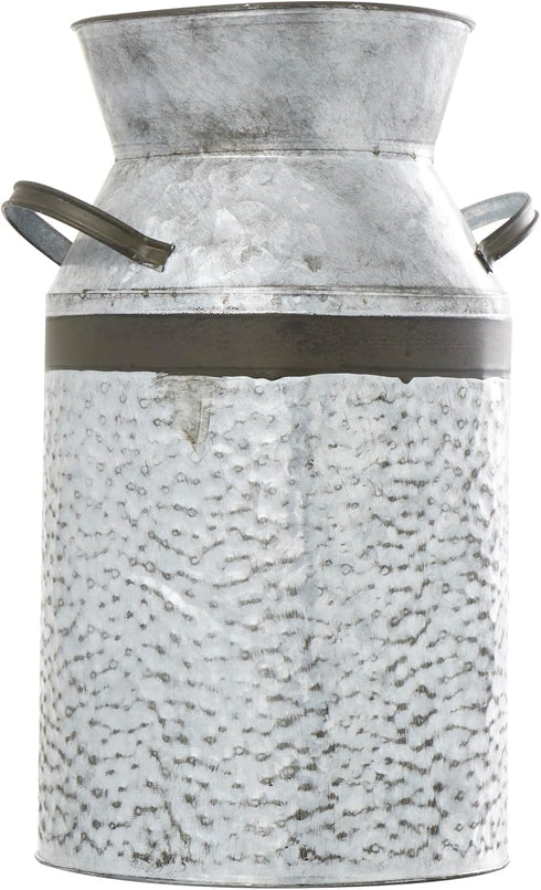 Deco 79 Metal Decorative Vase Milk Can Centerpiece Vase, Flower Vase for Home Decoration 8" x 7" x 12", Gray...