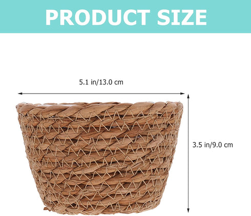 Alipis Seagrass Basket Planter Woven Flower Pots 2pcs 13cm Rattan Storage Basket Plant Container Hand Woven Basket Planter Straw Flower Pot for In...