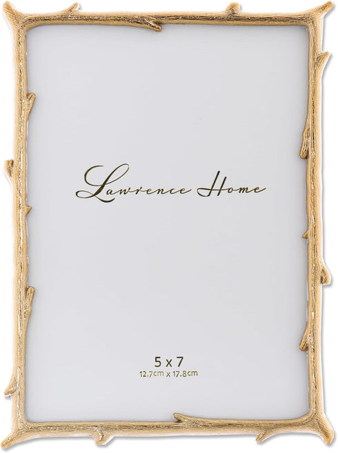 Lawrence Frames 712557 5x7 Gold Metal Natural Branch Design Picture Frame...