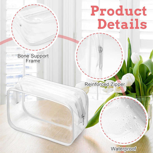 CACASO 12 Pack Clear Makeup Bag,TSA Approved Toiletry Bag,Clear Travel Bags for Toiletries,PVC Clear Cosmetic Bags Clear Pouches with Zipper,Clear...