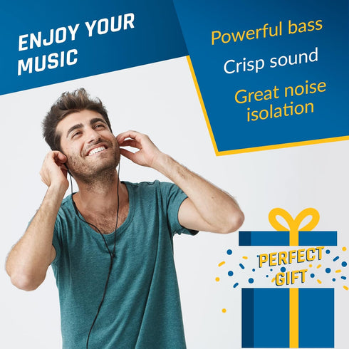 KLIM Fusion Earbuds with Microphone + Long-Lasting Wired Ear Buds + 5 Years Warranty - Innovative: in-Ear with Memory Foam + Earphones with Mic an...