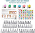 70 Pcs Cake&Cupcake Decorating Supplies Tips kit-48 Numbered Piping Tips & 6 Reusable Pastry bag with Pattern Chart - Flower Nail, Icing Spatula,C...