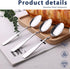 HANSGO 6PCS Stainless Steel Teaspoons, Dessert Spoons Silverware Spoons for Home Kitchen Restaurant, Square or Round Handle...