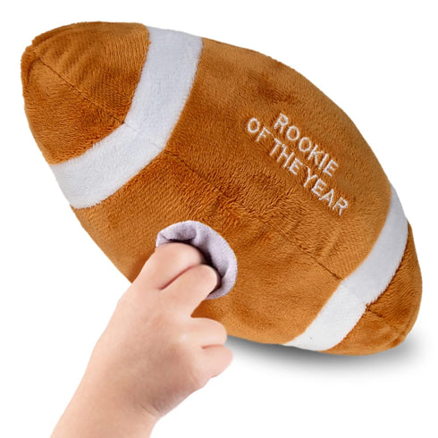 Baby Football Plush Rattle - Baby Boy Stuff for Gifts, Toddler Football Toys, Baby Rattles & Plush Rings, Engaging Learning for Boys and Girls - A...
