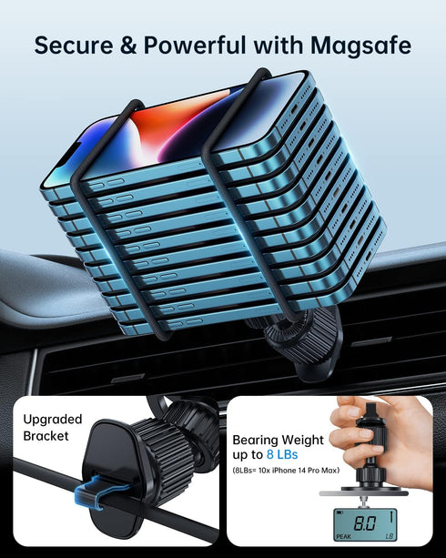 UBeesize Magnetic Car Mount Holder | 360° Rotation for iPhone 12/13/14 and More | for Air Vent & Desk & Dashboard Mount | 18 N52 Magnets for Magsa...