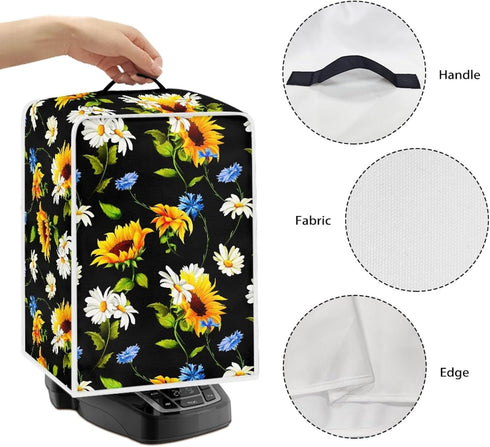 Sunflower Daisy Coffee Maker Cover with Top Handle Polyester Dustproof Stand Mixer Cover Home Kitchen Appliance Accessories, Fits Most Kitchen App...