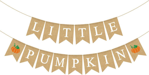 Jute Burlap Little Pumpkin Banner Fall Baby Shower Gender Reveal Birthday Party Garland Decoration...