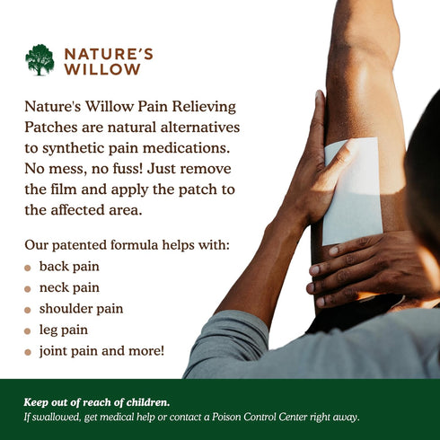 Nature's Willow Fast-Acting Willow Balm Natural Relief Patches for Help Alleviating Muscle & Joints in Back, Neck, Shoulder, Knee and More | Essen...