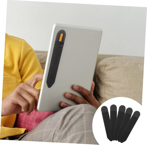 5pcs Adhesive Pen Cap Laptop Stylus Sleeve Screen Pen Protective Pouch Compatible Pencil Holder Elastic Stylus Pocket Elastic Pen Holder Tablet Su...