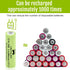 Ni-MH AA Rechargeable Batteries, Double A High Capacity 1.2V Pre-Charged for Garden Landscaping Outdoor Solar Lights, String Lights, Pathway Light...