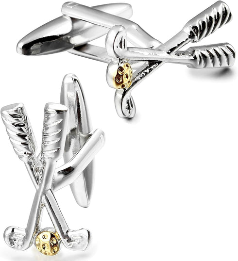 Golf Ball And Clubs Cufflinks for Men....