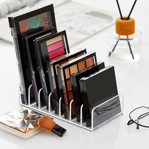 Eyeshadow Palette Organizer,Acrylic Clear Makeup Palette Organizer for Bathroom Countertops,Vanities,7 Sectons Makeup Pllet Organizer,Cosmetics St...
