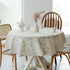 YiHomer Pastoral Round Tablecloth - 60 Inch Dia. - Beige Linen Table Cloth - Washable Table Cover with Dust-Proof Wrinkle Resistant for Restaurant...