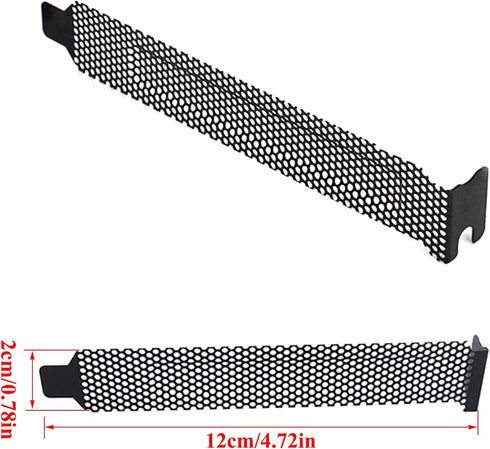 5pcs Black PCI Slot Cover Dust Filter Blanking Plate Hard Steel with Screw...