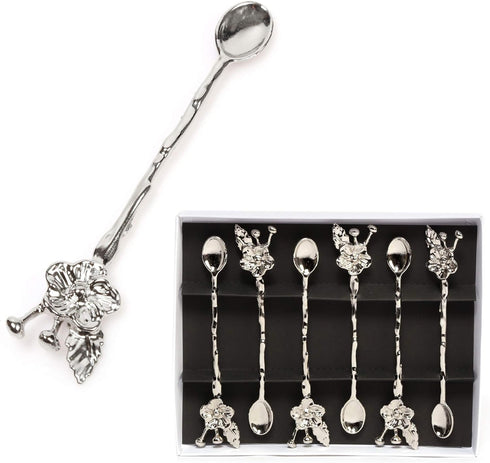 Alisveristime Traditional Ottoman Motif Tea Spoons - Decorative Stirring, Sugar, Tea Spoons (Set of 6) (Beach Rose) (Silver)...